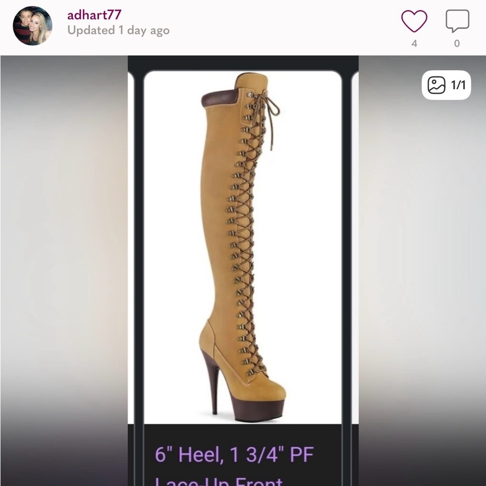 Shiekh Tan Lace-Up Over-the-Knee Boots